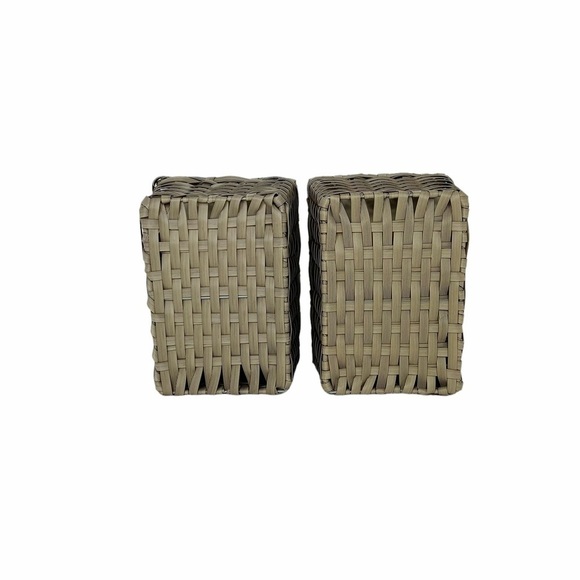 SET OF 2 BASKETS WITH LINER Woven Rattan/Whicker over metal Like new - Picture 11 of 11